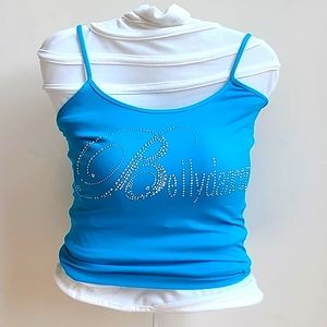 Blue Bellydancer Crop Tank